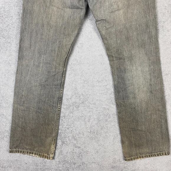 Levis 514 Jeans Mens 28x28 Gray Denim Distressed Straight Leg Grunge Thrashed - Picture 7 of 16